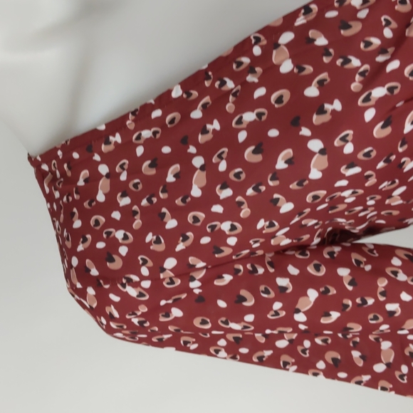 Ava Women's Top Size 8 Maroon Wrap 3/4 Ruffle Sleeves Peplum Tie-up Waist NEW - Picture 6 of 13